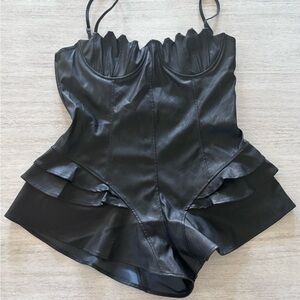 Pretty Little Thing faux leather romper